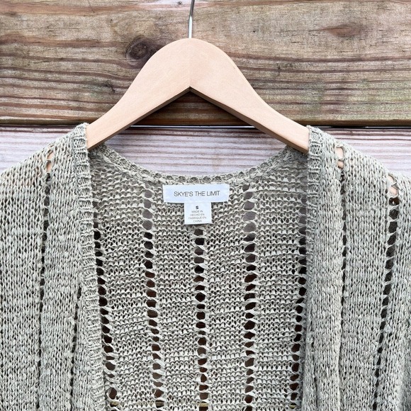 Skye’s the Limit Open Cardigan Sage Green S - Picture 3 of 4